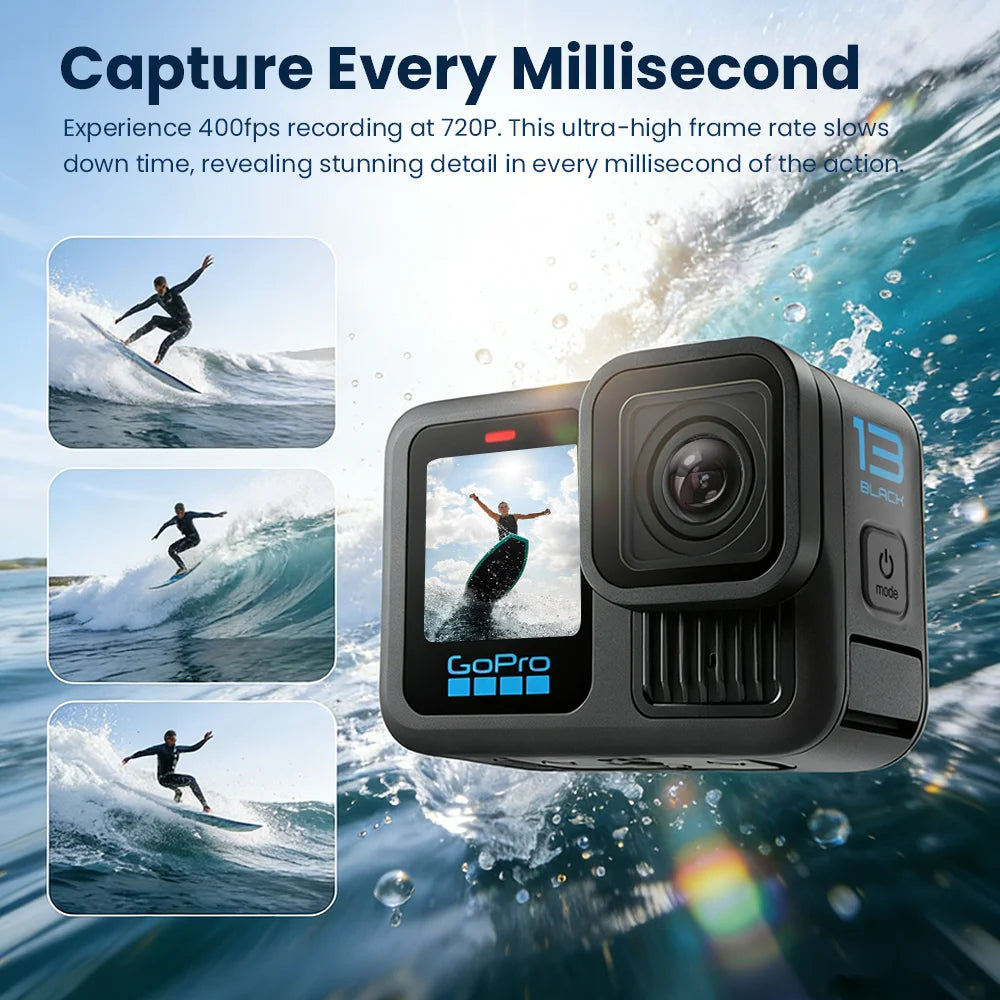 GoPro HERO 13 Black Action Camera HyperSmooth6.0 5.3K 60fps Video 27MP Go Pro13 helmet Vlog Sport Camera