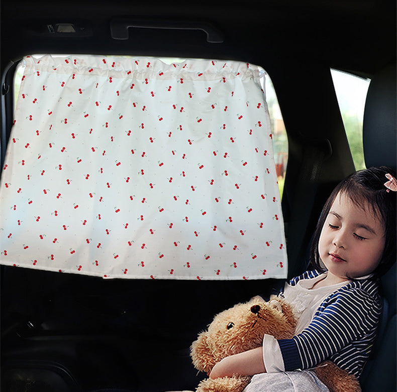 2pcs Suction cup Curtain Car Window Sunshade Cover Cartoon Universal Side Window Sunshade UV Protection For Kid Baby Children