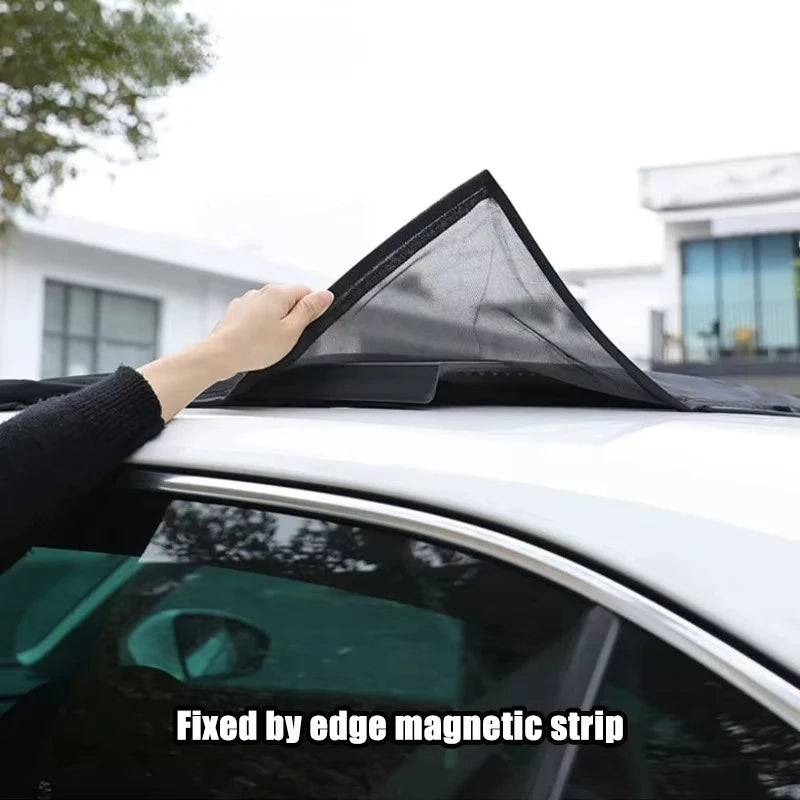 Car Magnetic Car Sunroof Cover, Breathable Mesh Ventilation Nylon Roof Netting for Mosquito and Insect Protection