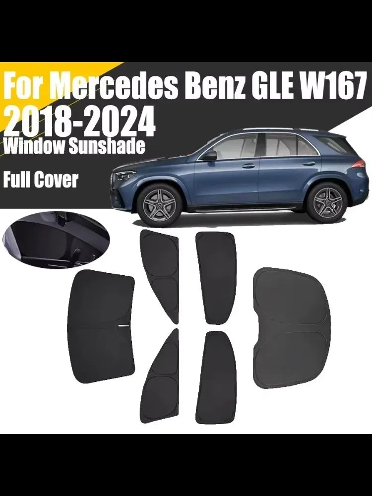 Custom Full Cover Car Window Sunshade For Mercedes Benz GLE W167 2018 - 2024 Privacy Blind Curtain Front Windshield 2020 2022