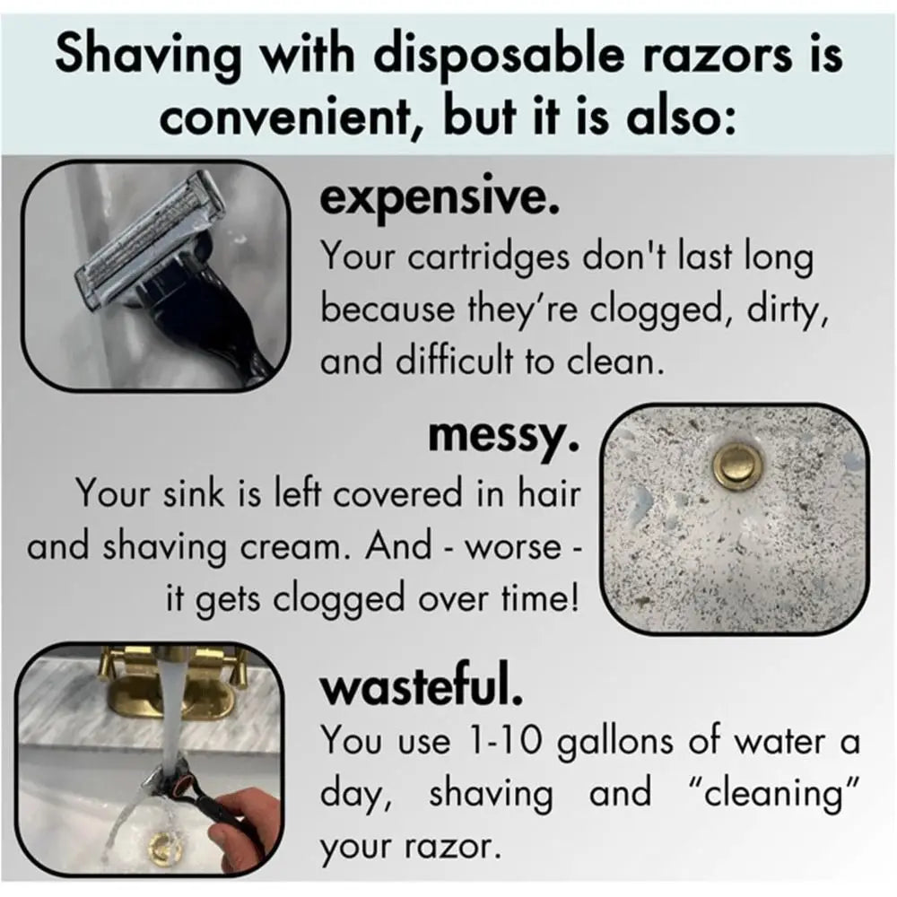 Razor Rinser Cleaner Cleans Blades No Electricity Required Shaver Rinse Stand for Most Head Razors for Men