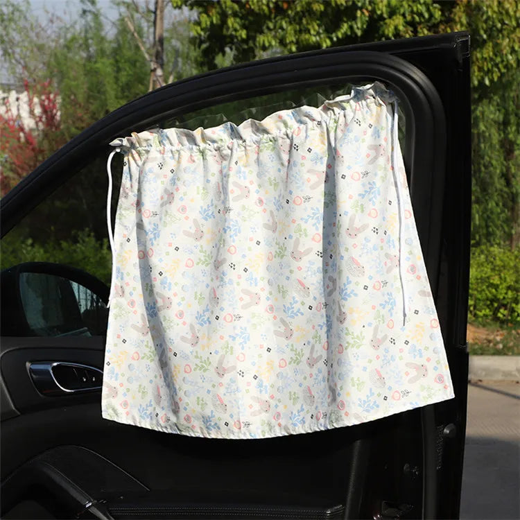 2pcs Suction cup Curtain Car Window Sunshade Cover Cartoon Universal Side Window Sunshade UV Protection For Kid Baby Children