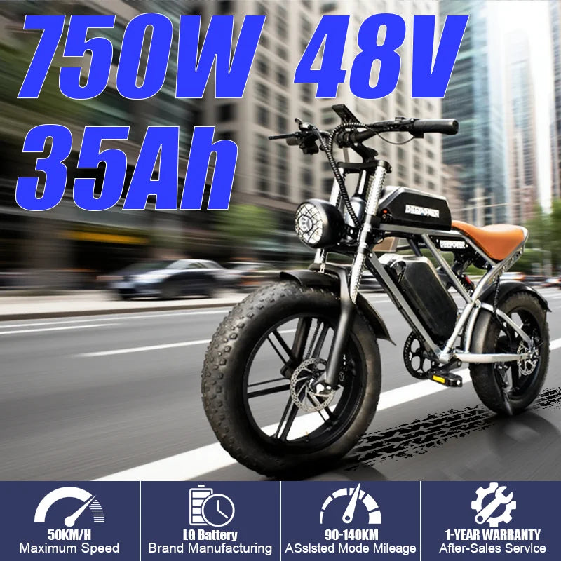 DEEPOWER QS7pro off-road electric bicycle 1500W48V60Ah all-terrain motorcycle parameters suitable for urban mountain riding