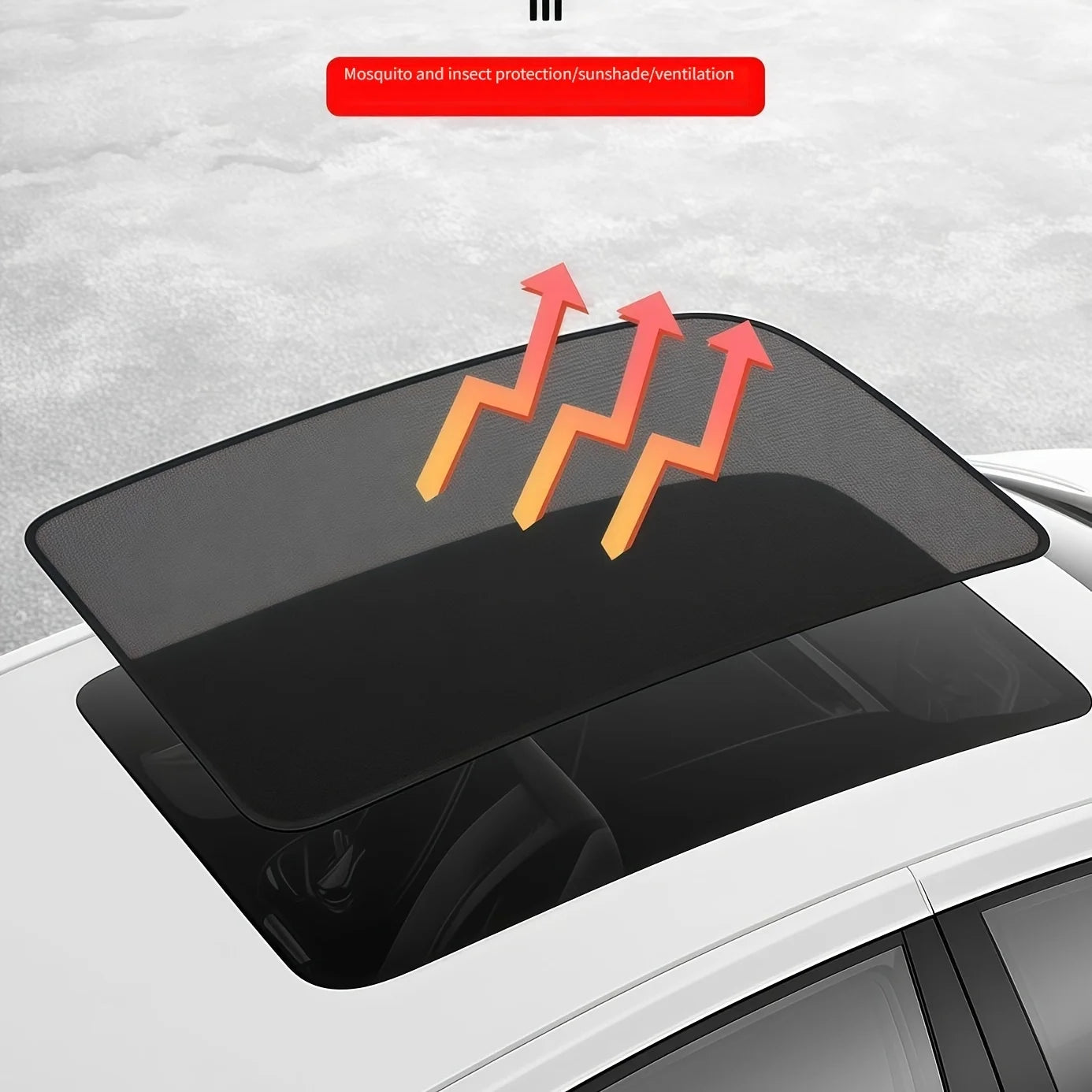 Car Magnetic Car Sunroof Cover, Breathable Mesh Ventilation Nylon Roof Netting for Mosquito and Insect Protection