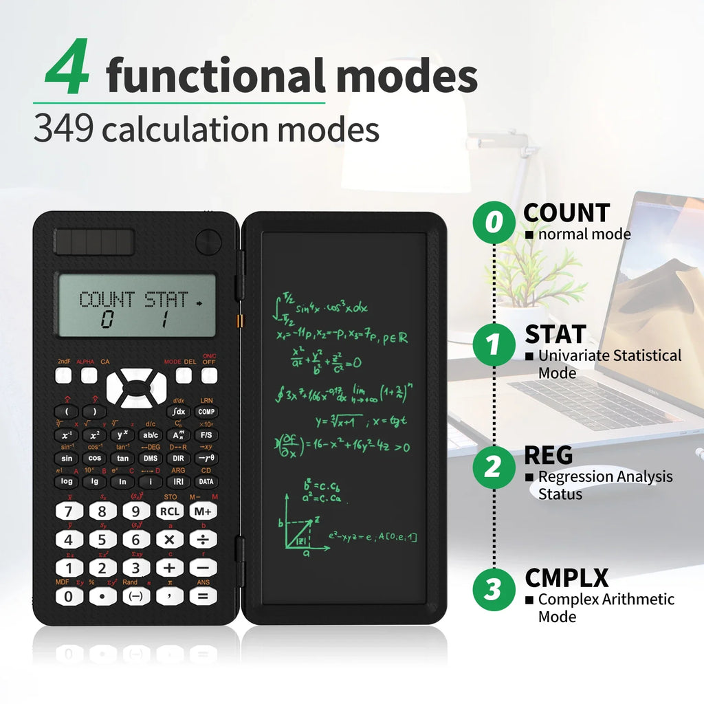 Mini Scientific Calculator with Writing Tablet Calculators Notepad Memo Office Electronics School Supplies 991es Ms EX 82ms NEW