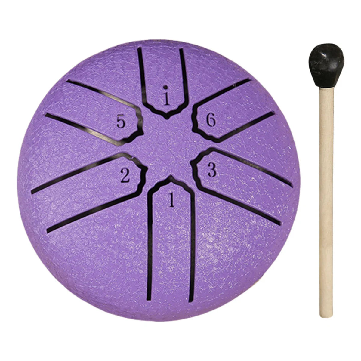 Steel Tongue Drum Rain Chime – 3 Inch 6 Notes Outdoor Hand Drums (Black, Dark Blue) | for Education, Meditation & Yoga