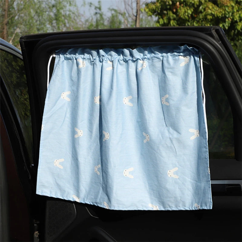 2pcs Suction cup Curtain Car Window Sunshade Cover Cartoon Universal Side Window Sunshade UV Protection For Kid Baby Children