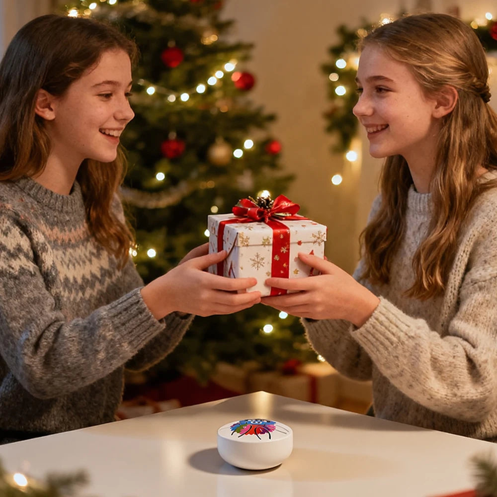 Dozzly Mini Handpan Drum 3 Inch 6 Notes Steel Tongue Chakra Drum Colorful Patterns for Yoga Musical Gift