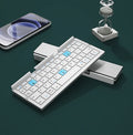 Mini Foldable Bluetooth Keyboard Rechargeable Keyboard Mini Folding Wireless Keyboard Aluminum Keypad With Stand For Phone
