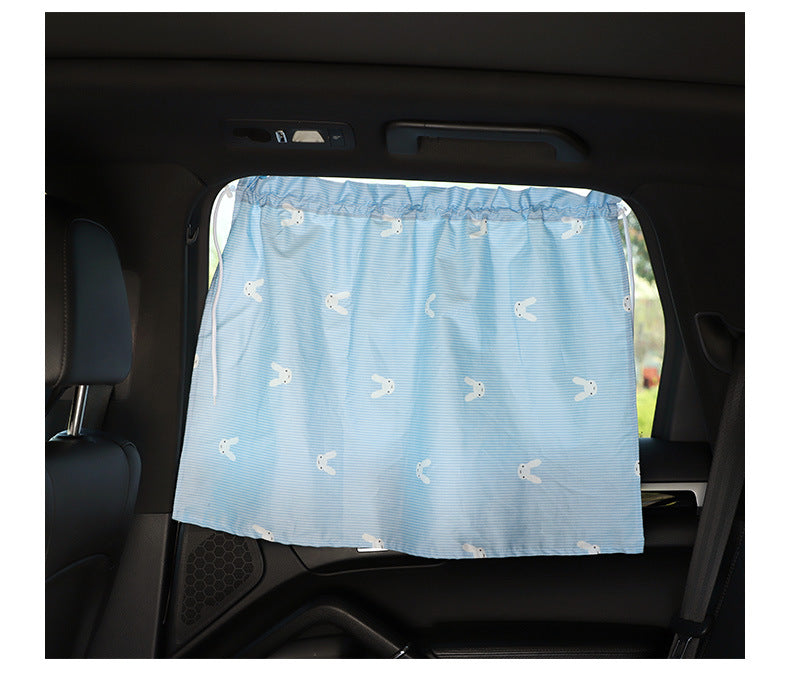 2pcs Suction cup Curtain Car Window Sunshade Cover Cartoon Universal Side Window Sunshade UV Protection For Kid Baby Children