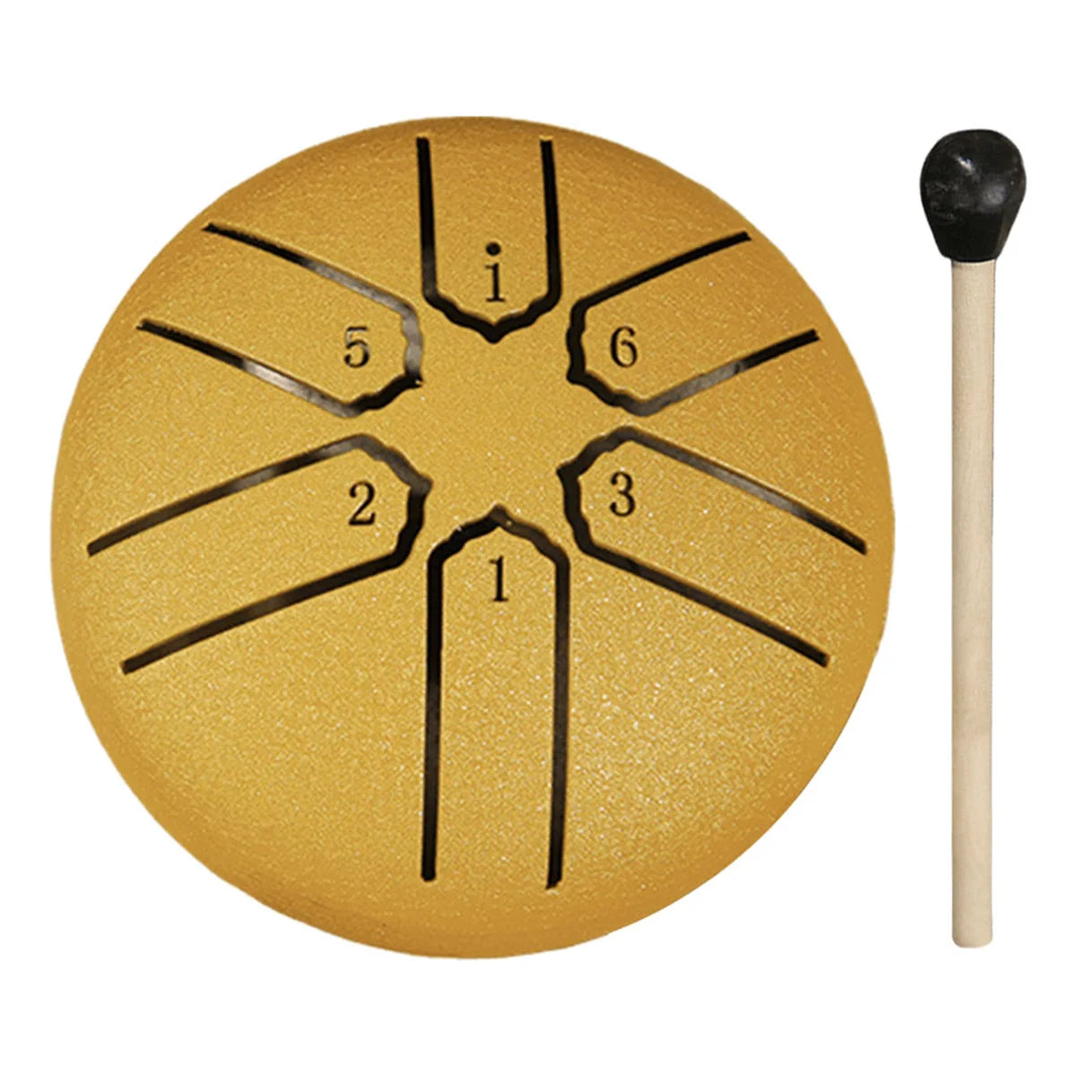 Steel Tongue Drum Rain Chime – 3 Inch 6 Notes Outdoor Hand Drums (Black, Dark Blue) | for Education, Meditation & Yoga