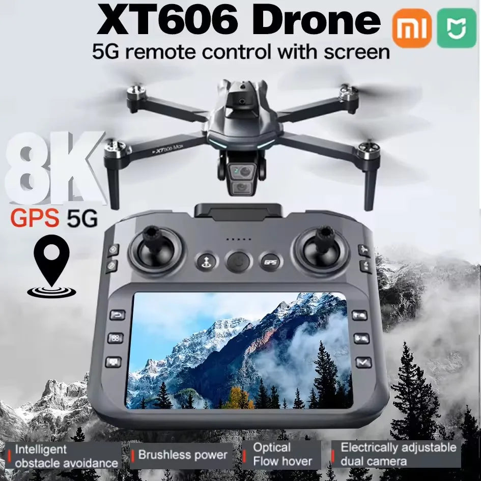 XIAOMI NEW XT606 GPS Drone 8K HD Professional dual camera 5G WIFI FPV Obstacle Avoidance Brushless RC Quadcopter Dron toy MIJIA