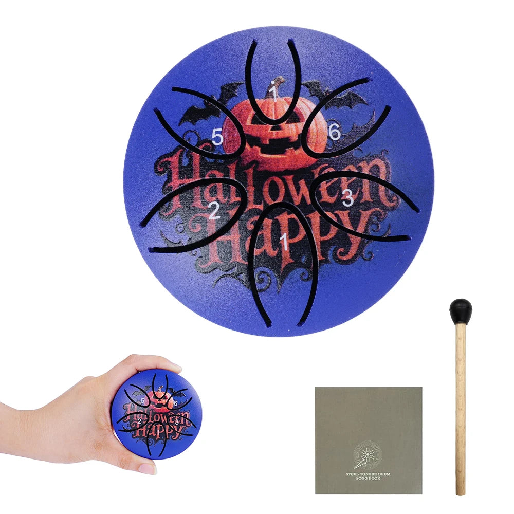 Dozzly Mini Handpan Drum 3 Inch 6 Notes Steel Tongue Chakra Drum Colorful Patterns for Yoga Musical Gift