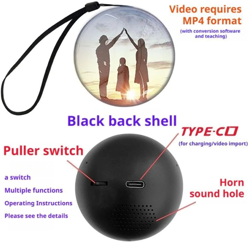 3D Video Crystal Ball with Stand Memory Sphere Lamp Upload Videos & Photos Memory Orb Lamp Gift for Birthday Wedding ﻿Xmas