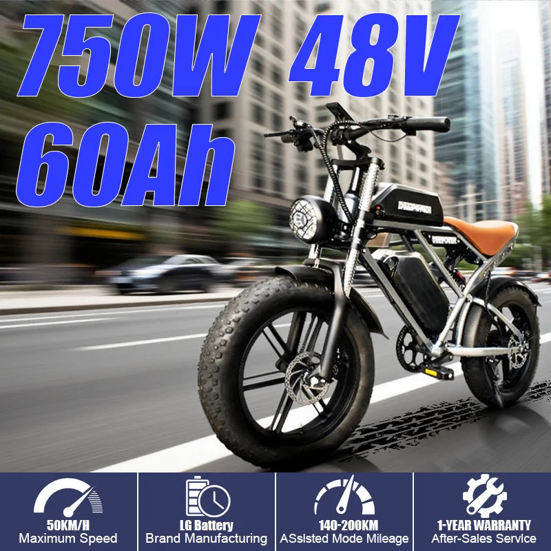DEEPOWER QS7pro off-road electric bicycle 1500W48V60Ah all-terrain motorcycle parameters suitable for urban mountain riding