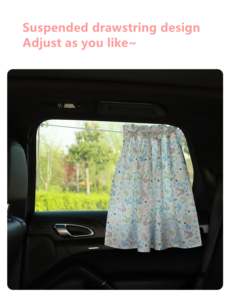 2pcs Suction cup Curtain Car Window Sunshade Cover Cartoon Universal Side Window Sunshade UV Protection For Kid Baby Children