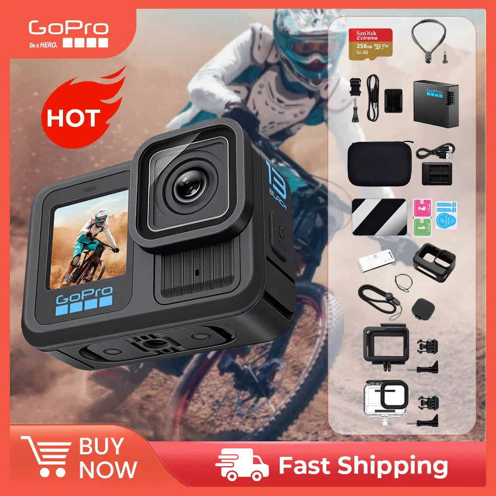 GoPro HERO 13 Black Action Camera HyperSmooth6.0 5.3K 60fps Video 27MP Go Pro13 helmet Vlog Sport Camera