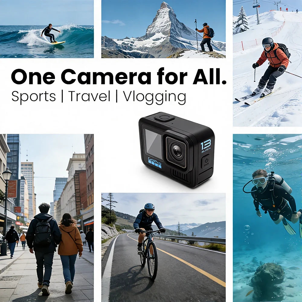 GoPro HERO 13 Black Action Camera HyperSmooth6.0 5.3K 60fps Video 27MP Go Pro13 helmet Vlog Sport Camera