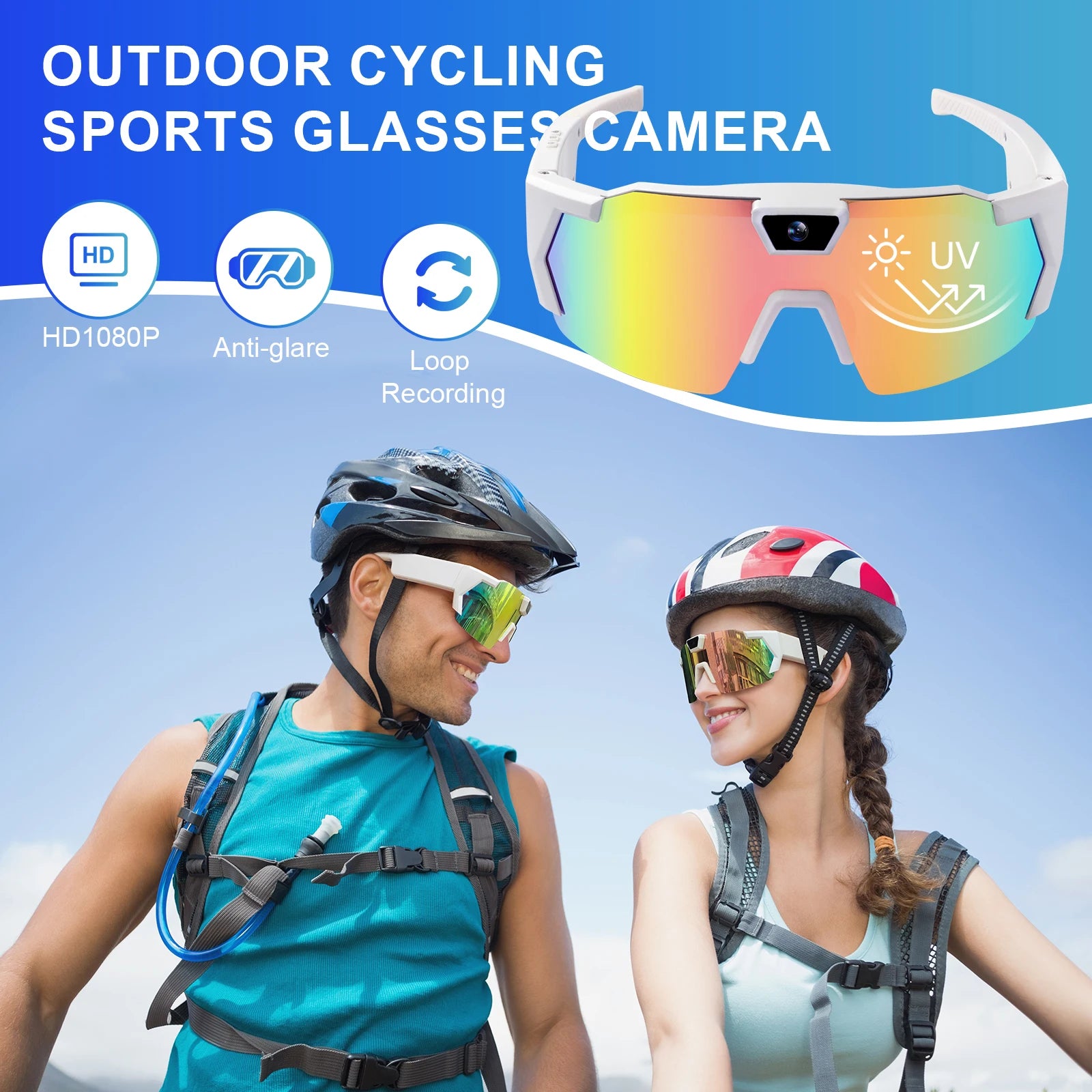 NEW HD Video Glasses Action Camera  Sunglasses Smart Glasses Sports Glasses Outdoor Bicycle Motorcycle Driver Recorder Walk Cam