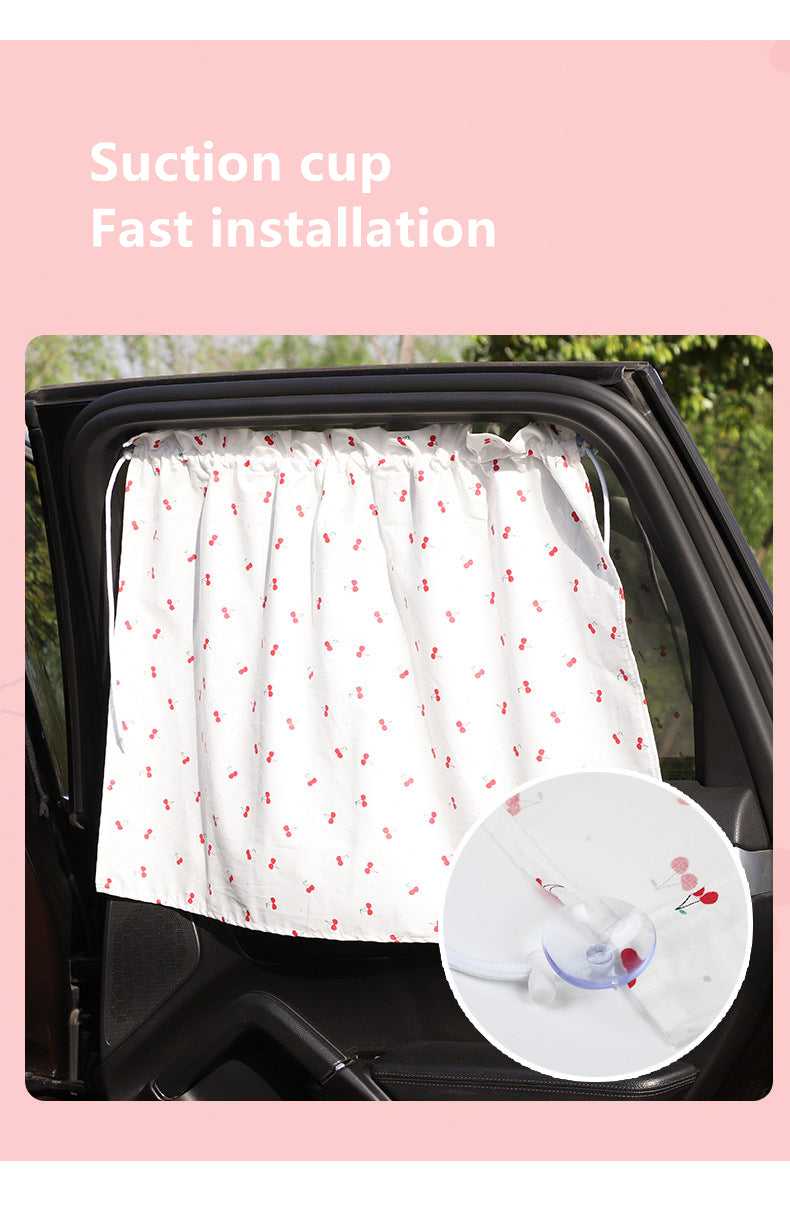 2pcs Suction cup Curtain Car Window Sunshade Cover Cartoon Universal Side Window Sunshade UV Protection For Kid Baby Children