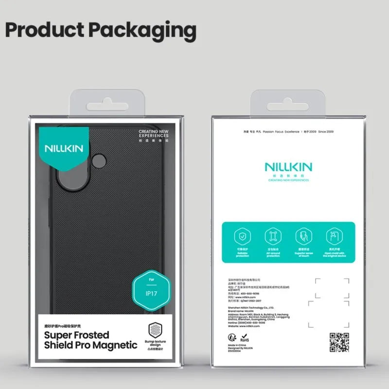 For iPhone 17 Case NILLKIN Fitted Case Magnetic Super Frosted Shield Matte PC Cover For iPhone 17