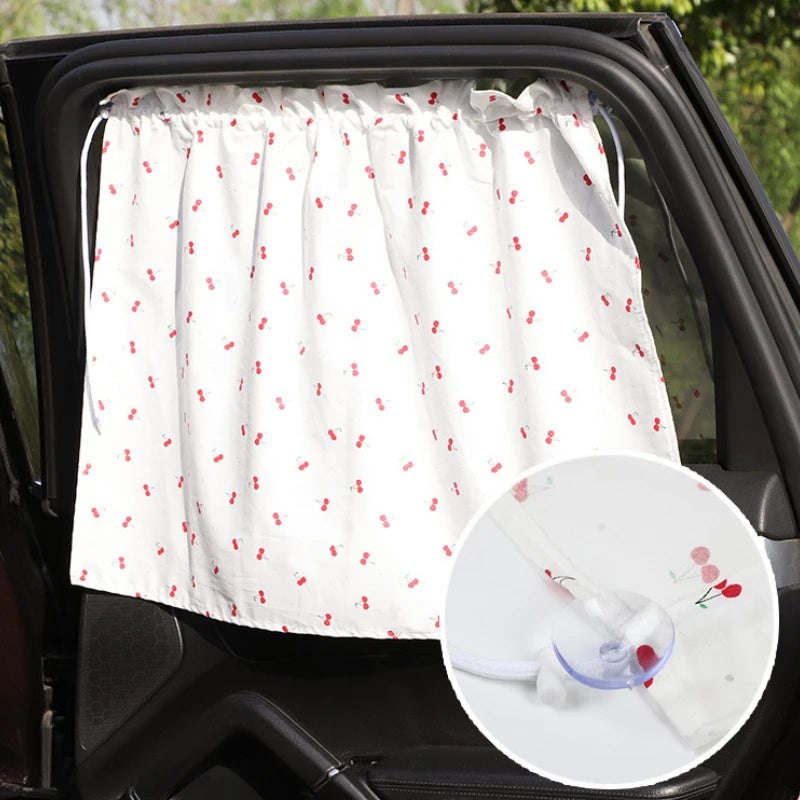 2pcs Suction cup Curtain Car Window Sunshade Cover Cartoon Universal Side Window Sunshade UV Protection For Kid Baby Children