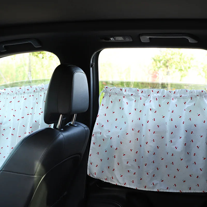 2pcs Suction cup Curtain Car Window Sunshade Cover Cartoon Universal Side Window Sunshade UV Protection For Kid Baby Children