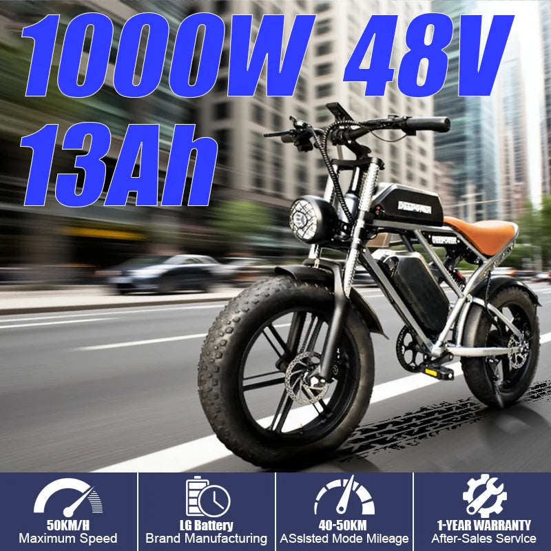 DEEPOWER QS7pro off-road electric bicycle 1500W48V60Ah all-terrain motorcycle parameters suitable for urban mountain riding