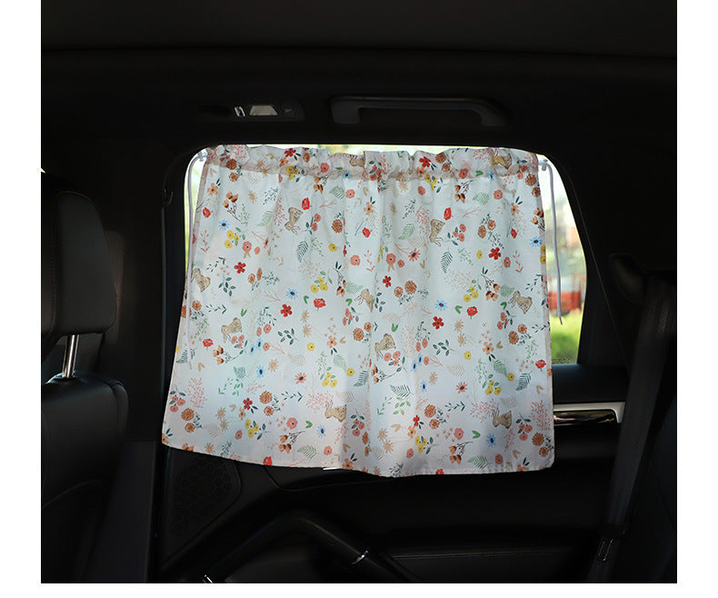 2pcs Suction cup Curtain Car Window Sunshade Cover Cartoon Universal Side Window Sunshade UV Protection For Kid Baby Children