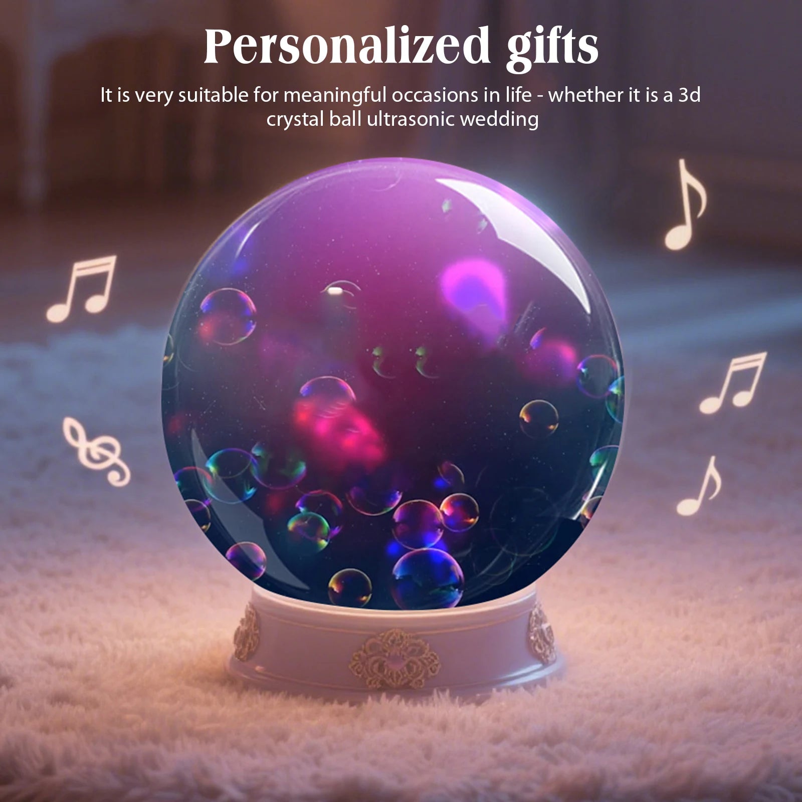 3D Video Crystal Ball with Stand Memory Sphere Lamp Upload Videos & Photos Memory Orb Lamp Gift for Birthday Wedding ﻿Xmas