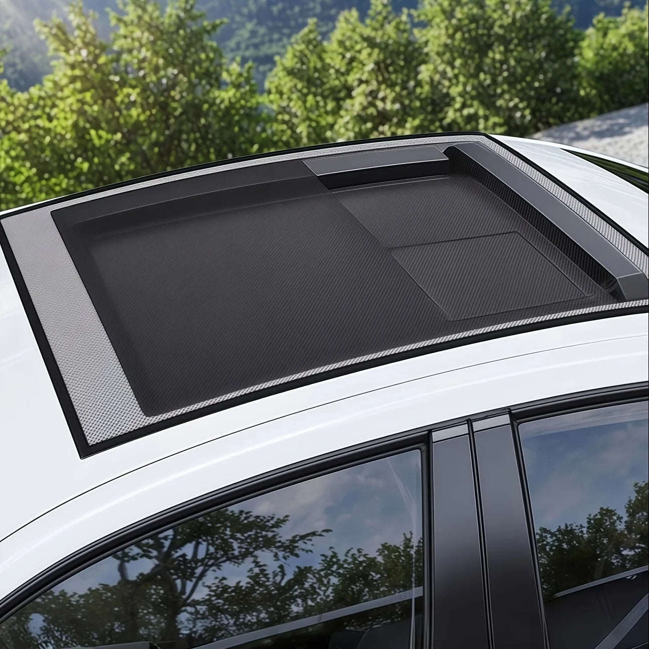 Car Magnetic Car Sunroof Cover, Breathable Mesh Ventilation Nylon Roof Netting for Mosquito and Insect Protection
